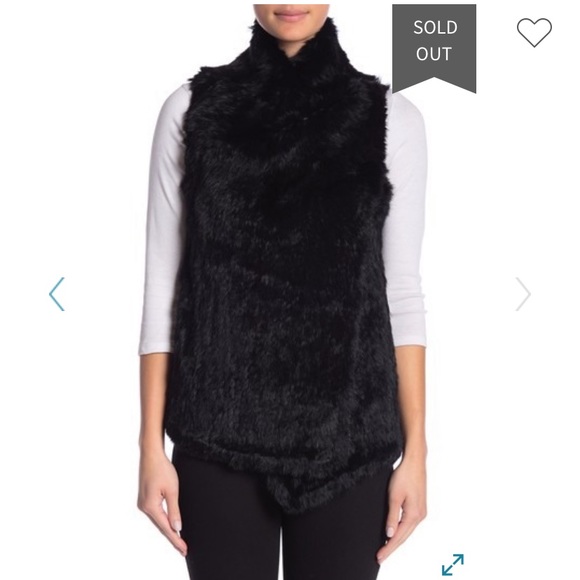 Black Rabbit Fur Vest - Picture 2 of 6